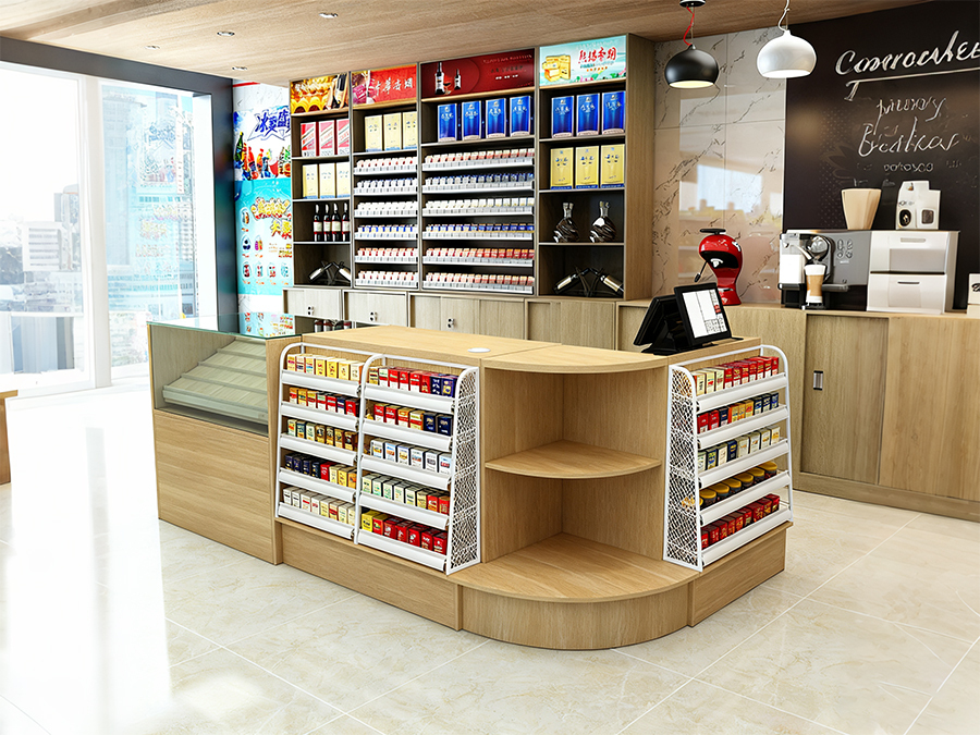 Tobacco & Liquor Checkout Display shelves