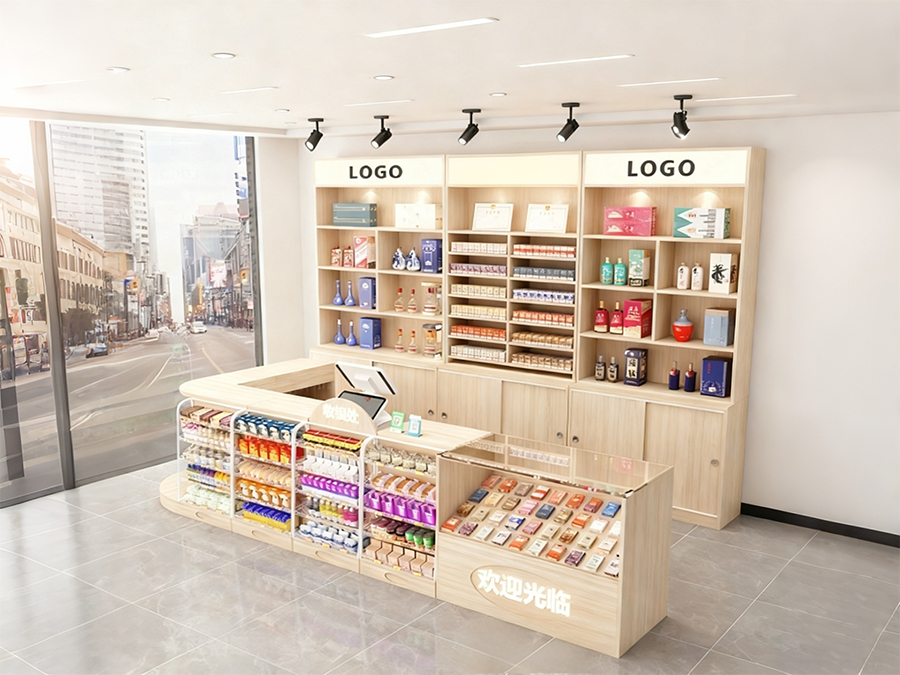 Tobacco & Liquor Checkout Display shelves