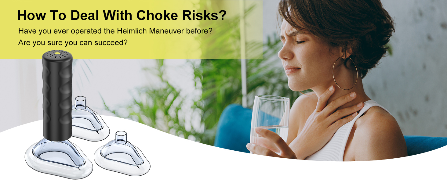 EasyPumpVac choking rescue device step-by-step use with mask placement