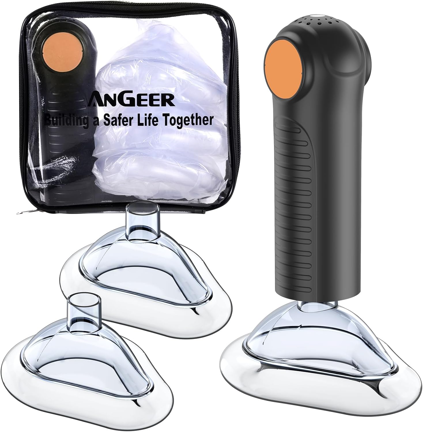 Fitiger EasyPumpVac portable anti-choking travel kit with clear storage bag