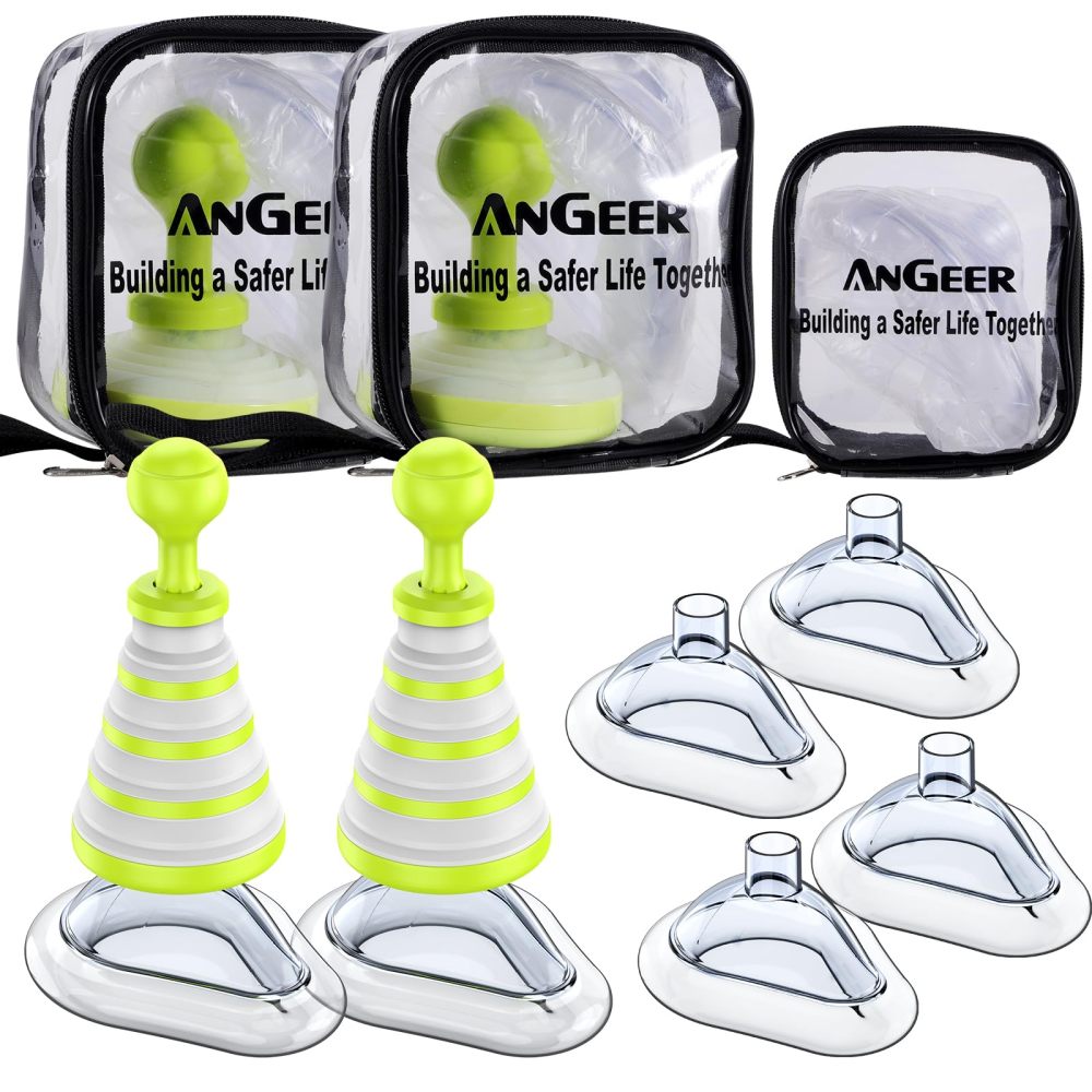 Fitiger FoldPumpVac orange 2-pack choking rescue kit with two devices and masks