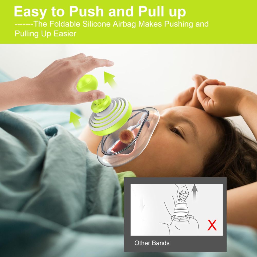 FoldPumpVac blue airway rescue device handle and suction feature graphic