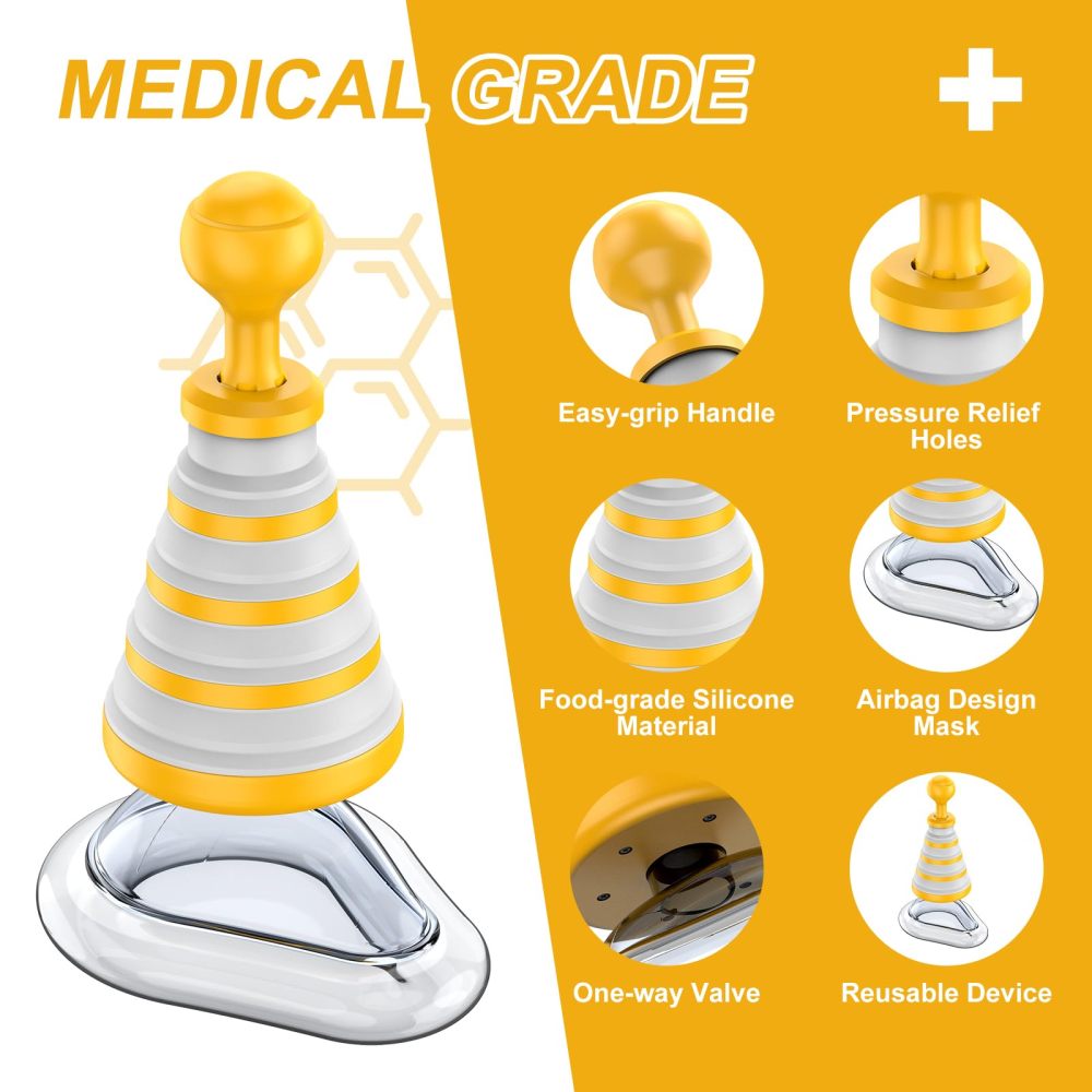 FoldPumpVac orange medical grade portable airway rescue device feature graphic