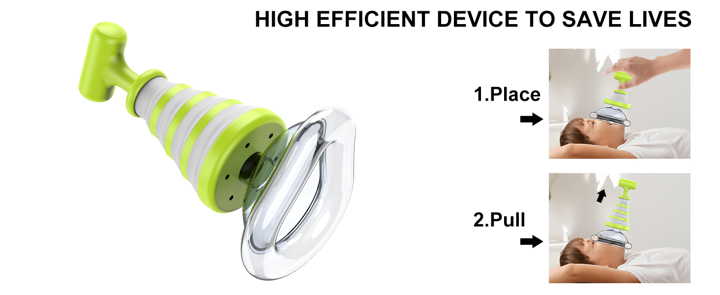 FoldPumpVac choking rescue device pressure and suction workflow diagram