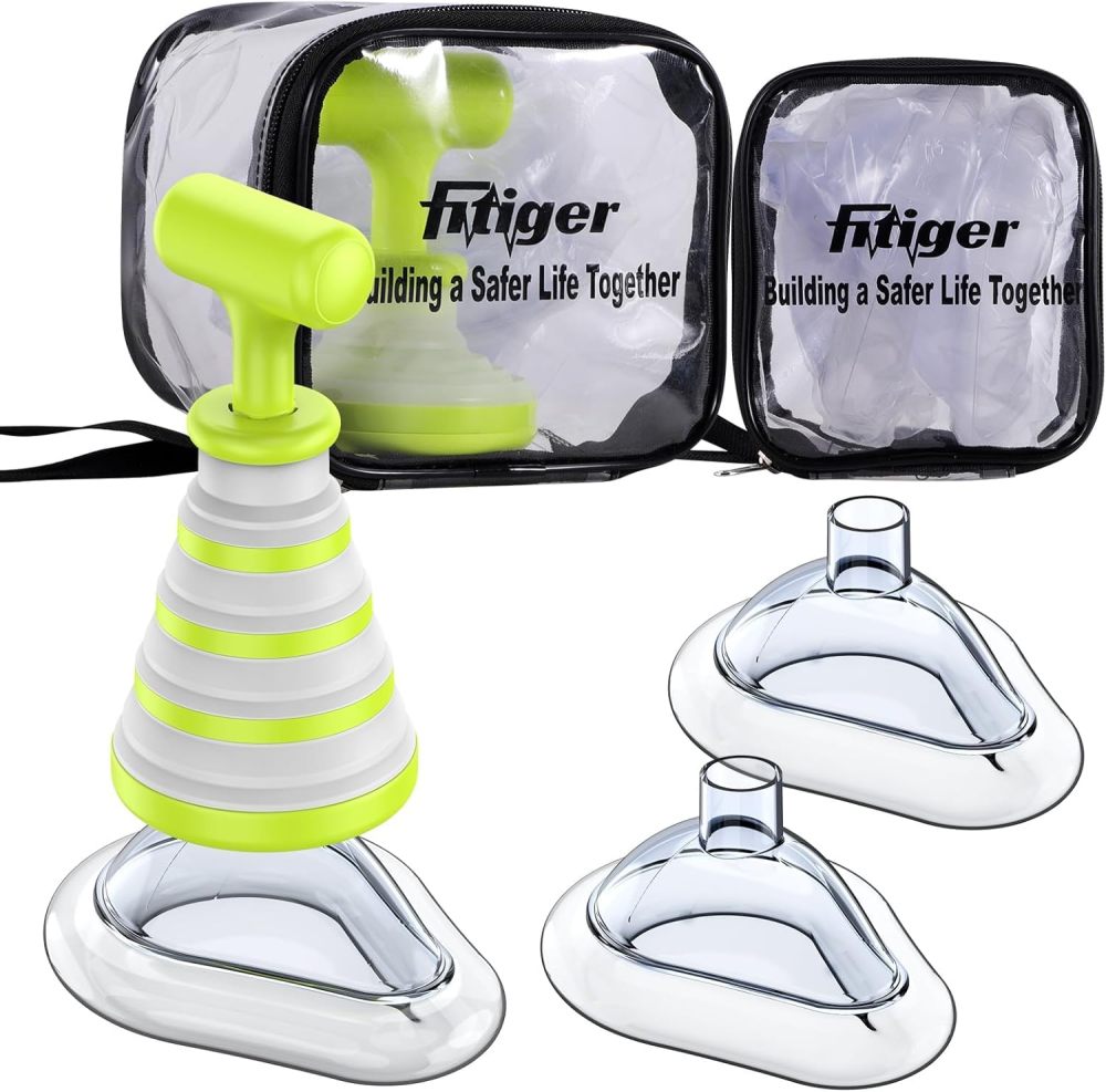 Fitiger FoldPumpVac Collapsible Airway Clearance Device Home Kit,  Frist Aid Kit for Children and Adults,Vacuum Suction Device for Kids and Adults