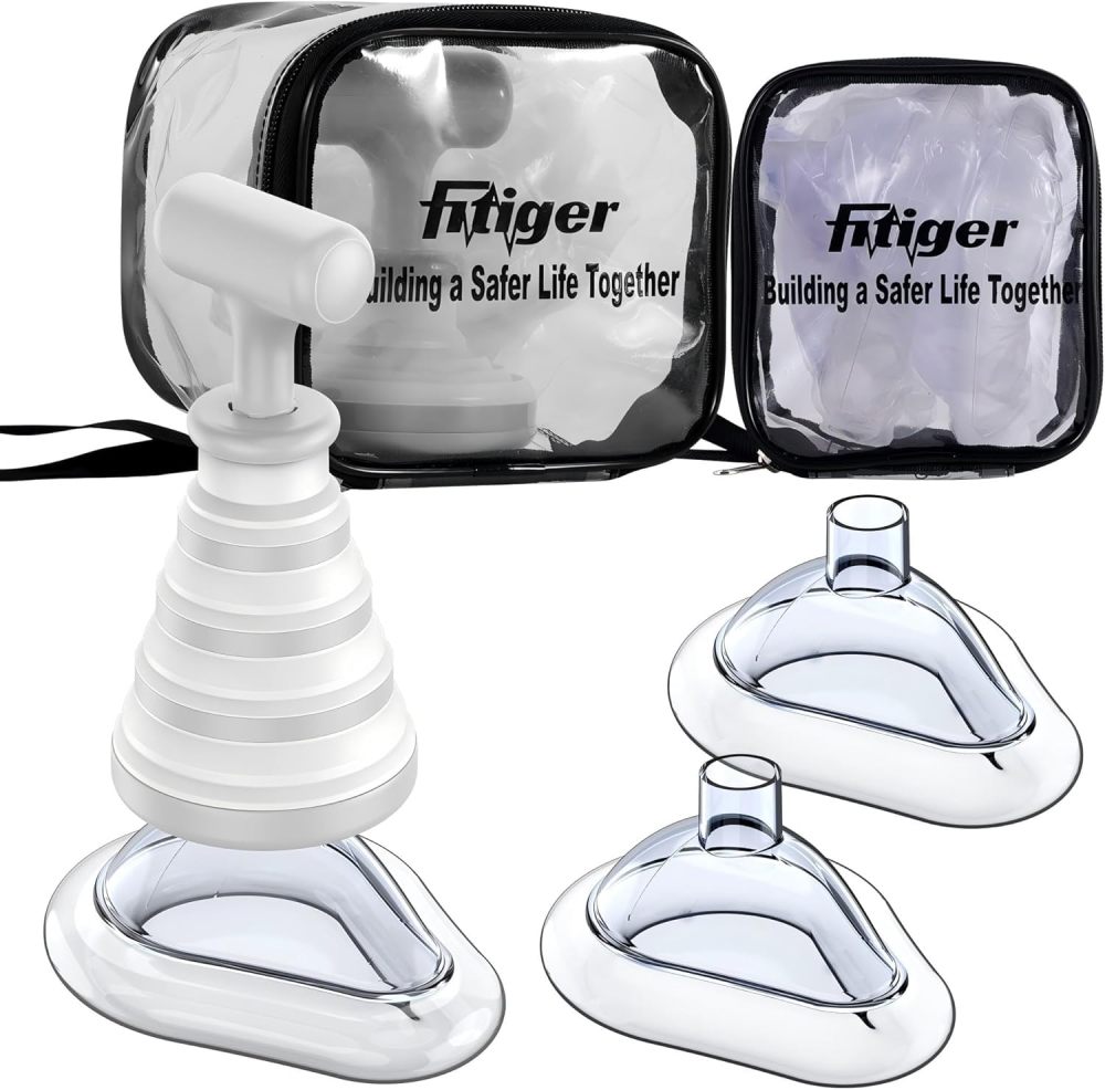 Fitiger FoldPumpVac Collapsible Airway Clearance Device Home Kit,  Frist Aid Kit for Children and Adults,Vacuum Suction Device for Kids and Adults