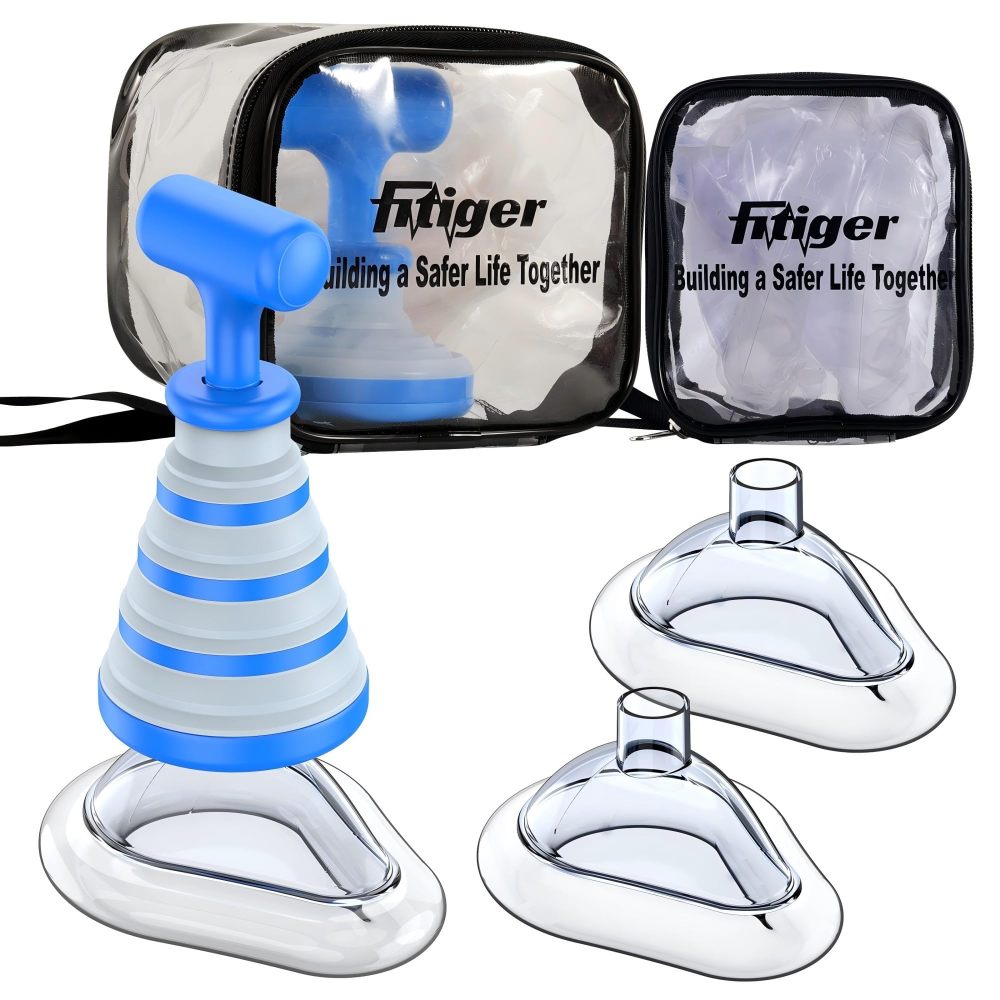 Fitiger FoldPumpVac Collapsible Airway Clearance Device Home Kit,  Frist Aid Kit for Children and Adults,Vacuum Suction Device for Kids and Adults