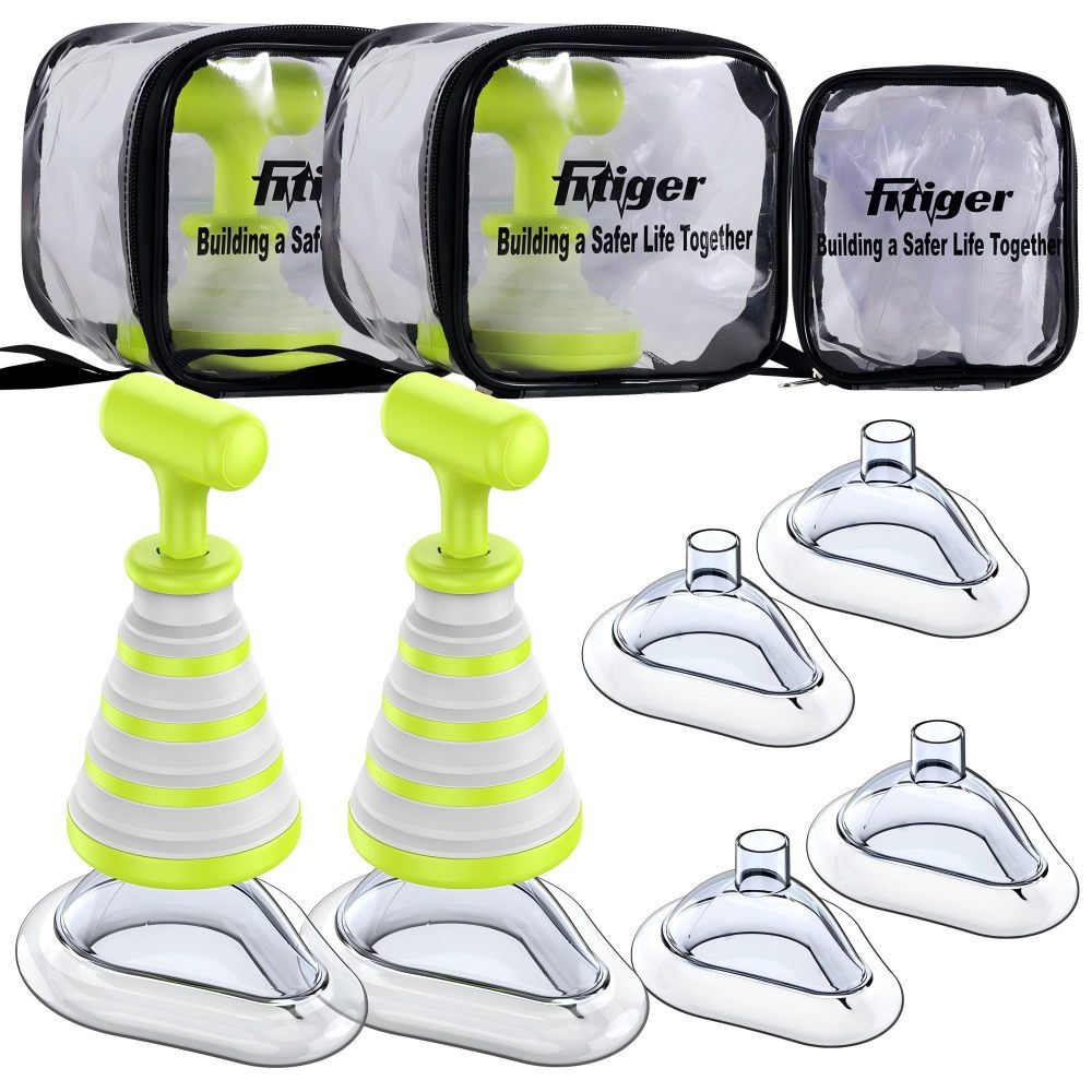 Fitiger FoldPumpVac Collapsible Airway Clearance Device 2 pack, First Aid Kit for Children and Adults, Portable Vacuum Body Suction apparatus