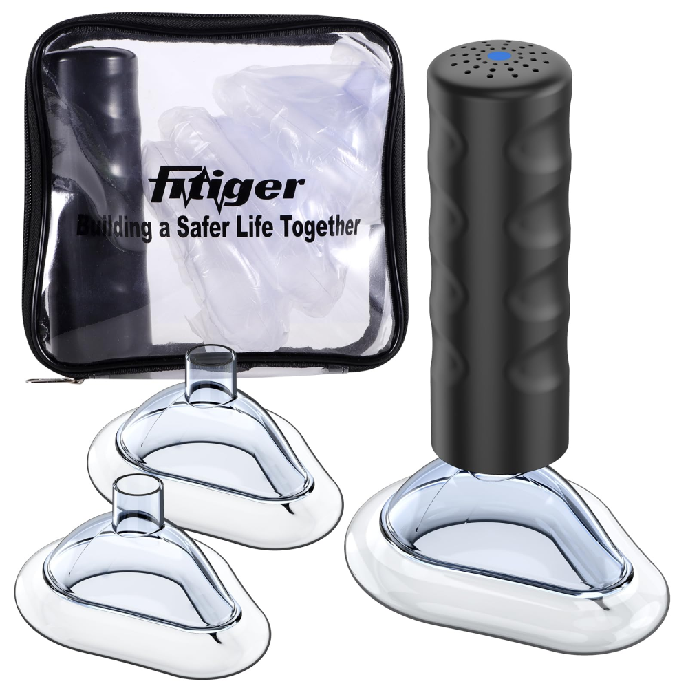 Fitiger EasyPumpVac blue portable choke rescue device travel kit with masks and carry pouch