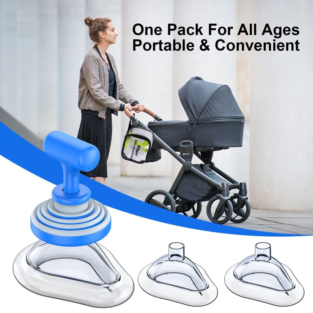 Fitiger FoldPumpVac Collapsible Airway Clearance Device Home Kit,  Frist Aid Kit for Children and Adults,Vacuum Suction Device for Kids and Adults