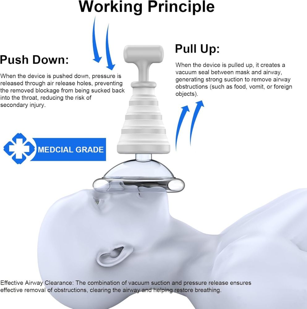 Fitiger FoldPumpVac Collapsible Airway Clearance Device Home Kit,  Frist Aid Kit for Children and Adults,Vacuum Suction Device for Kids and Adults