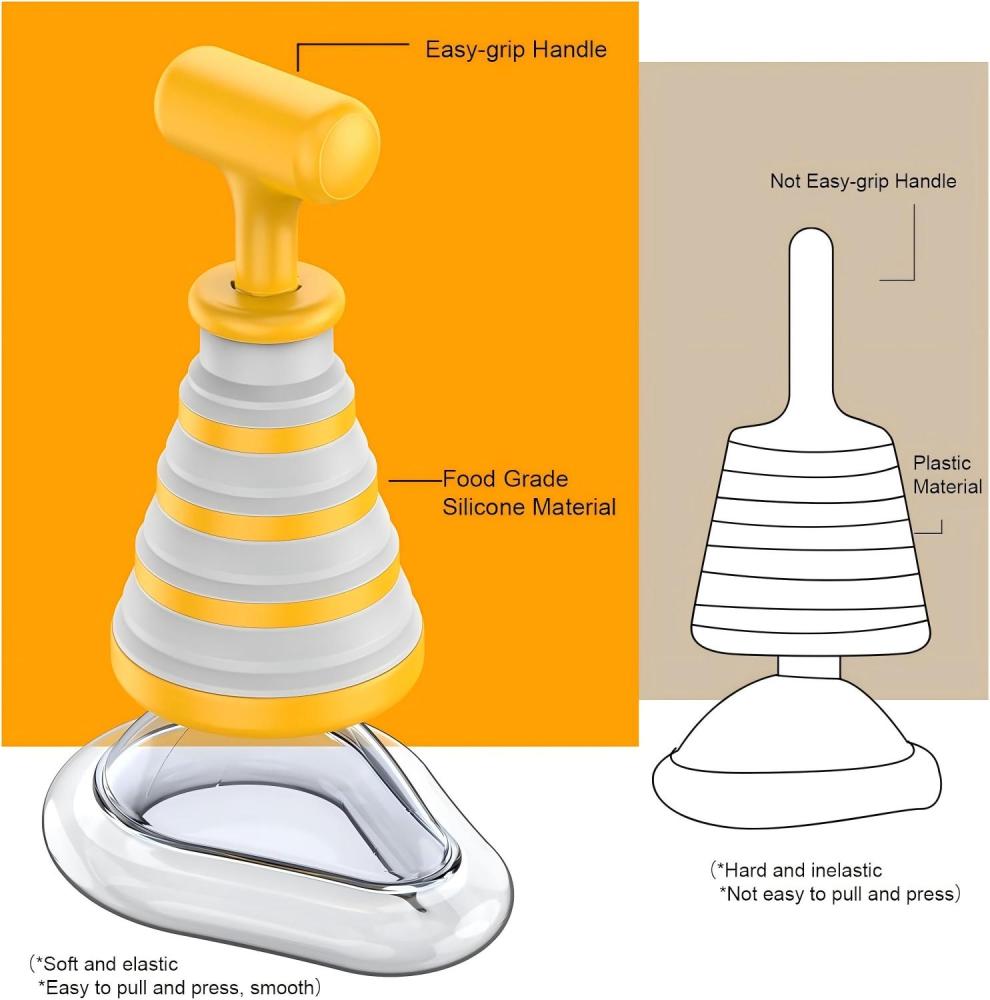 FoldPumpVac orange airway clearance device handle and silicone mask material comparison