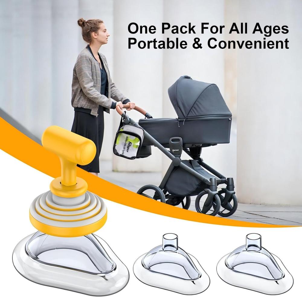 FoldPumpVac orange portable choking rescue device for all ages and stroller travel use