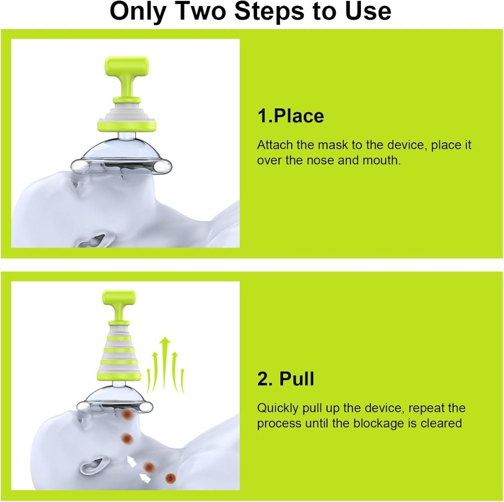 Fitiger FoldPumpVac Collapsible Airway Clearance Device Home Kit,  Frist Aid Kit for Children and Adults,Vacuum Suction Device for Kids and Adults