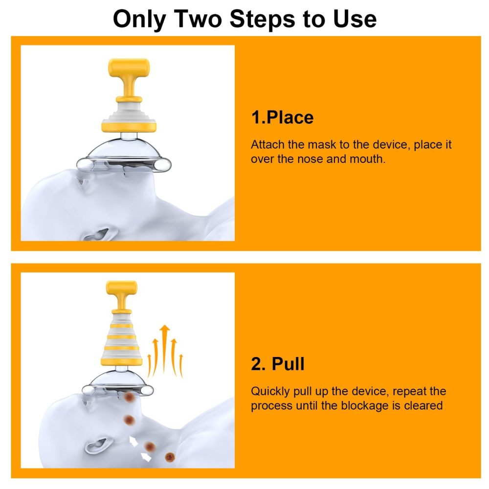 Fitiger FoldPumpVac Collapsible Airway Clearance Device 2 pack, First Aid Kit for Children and Adults, Portable Vacuum Body Suction apparatus