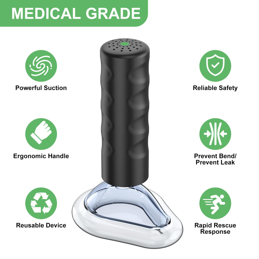 Fitiger EasyPumpVac Vacuum Body Suction apparatus,Airway Clearance Device for Kids and Adults- Travel kit