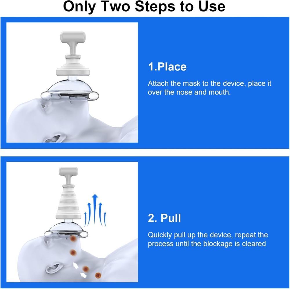 Fitiger FoldPumpVac Collapsible Airway Clearance Device Home Kit,  Frist Aid Kit for Children and Adults,Vacuum Suction Device for Kids and Adults