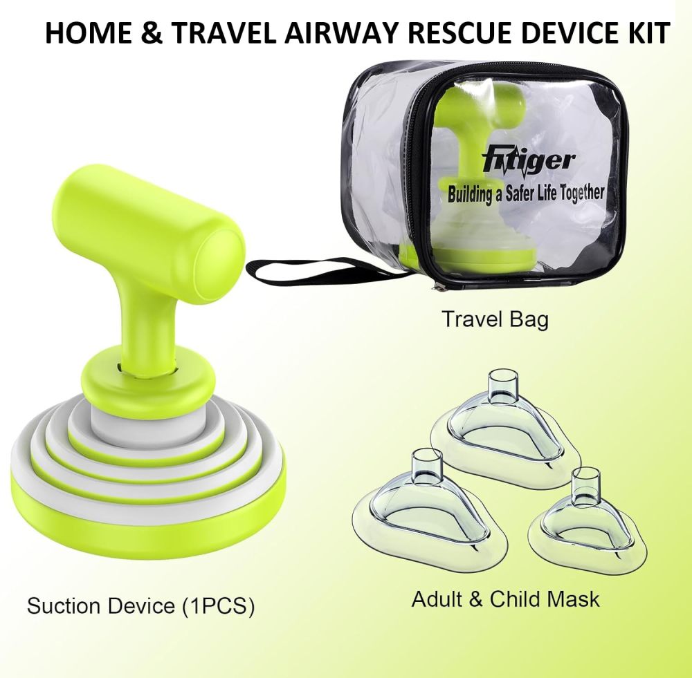 Fitiger FoldPumpVac Collapsible Airway Clearance Device Home Kit,  Frist Aid Kit for Children and Adults,Vacuum Suction Device for Kids and Adults