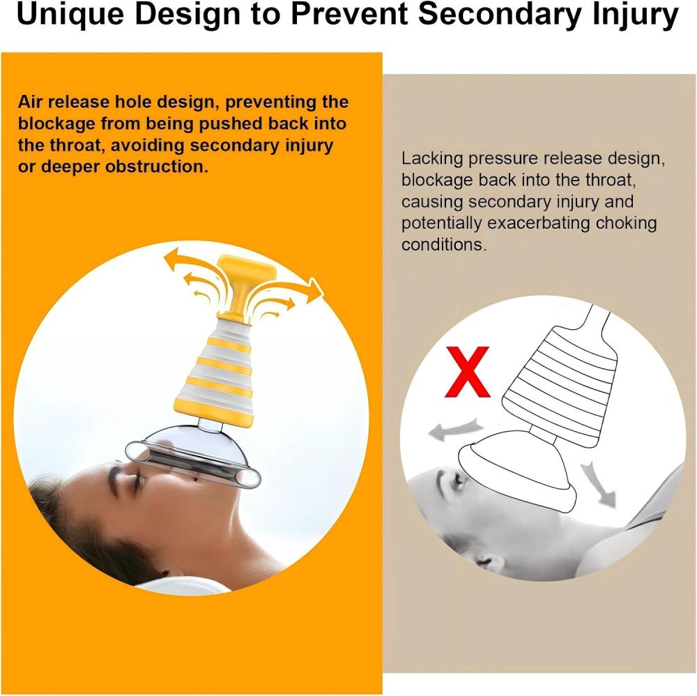 FoldPumpVac orange anti choking device design to reduce secondary injury risk