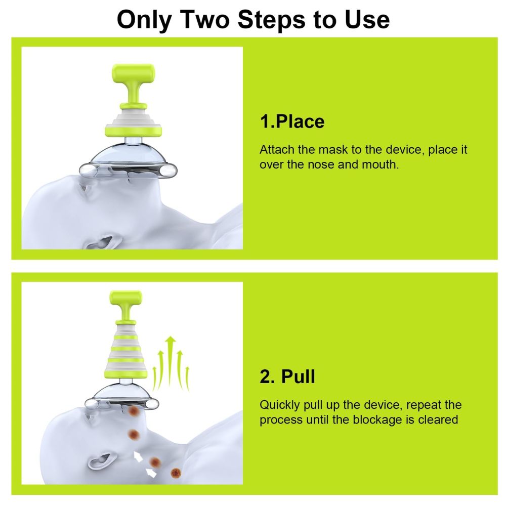 Fitiger FoldPumpVac Collapsible Airway Clearance Device 2 pack, First Aid Kit for Children and Adults, Portable Vacuum Body Suction apparatus