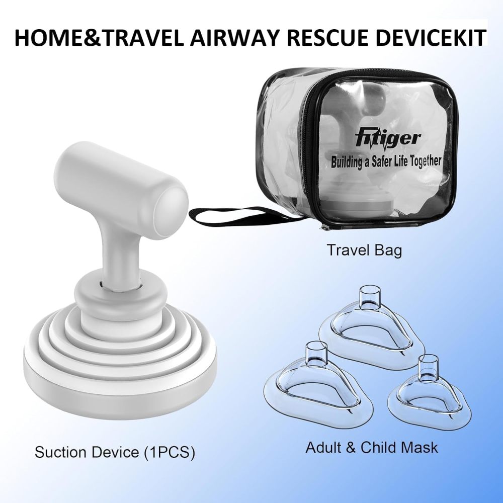 Fitiger FoldPumpVac anti choking kit with suction device travel bag and masks