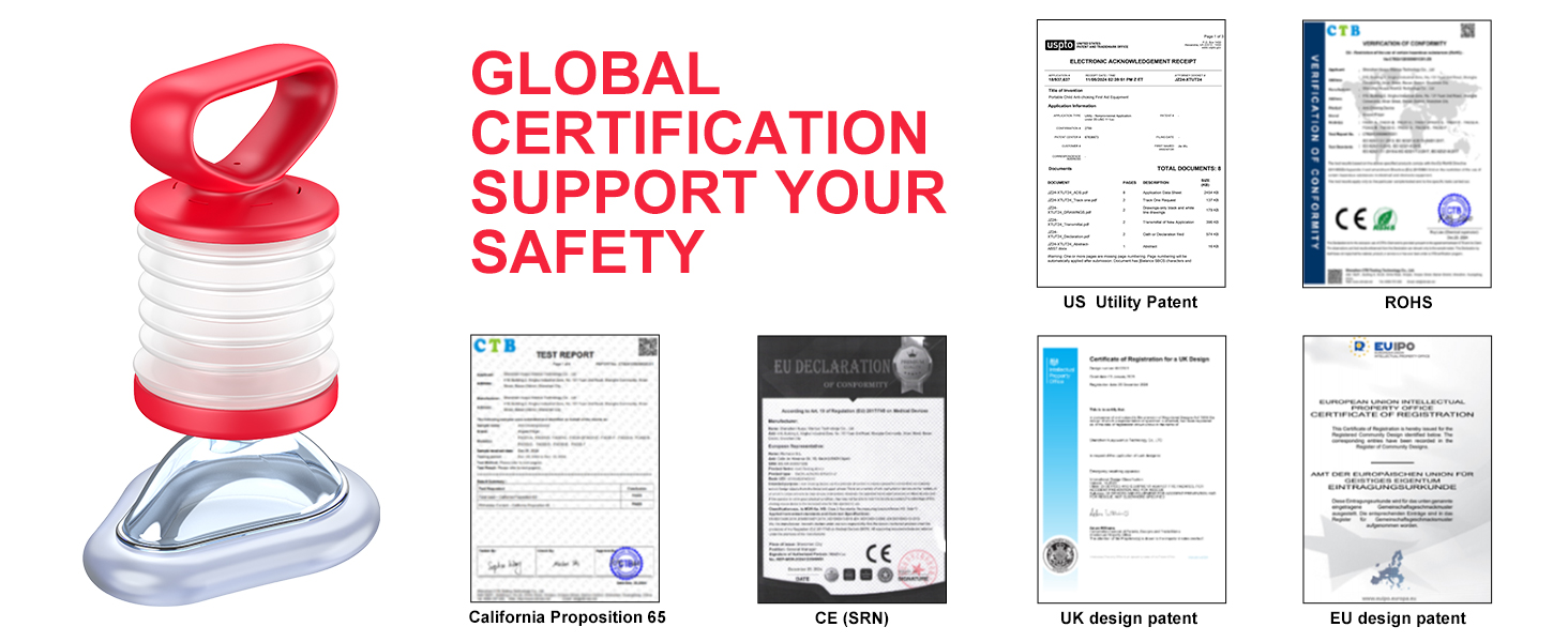 Fitiger LifoVox anti choking device certification and safety support documents