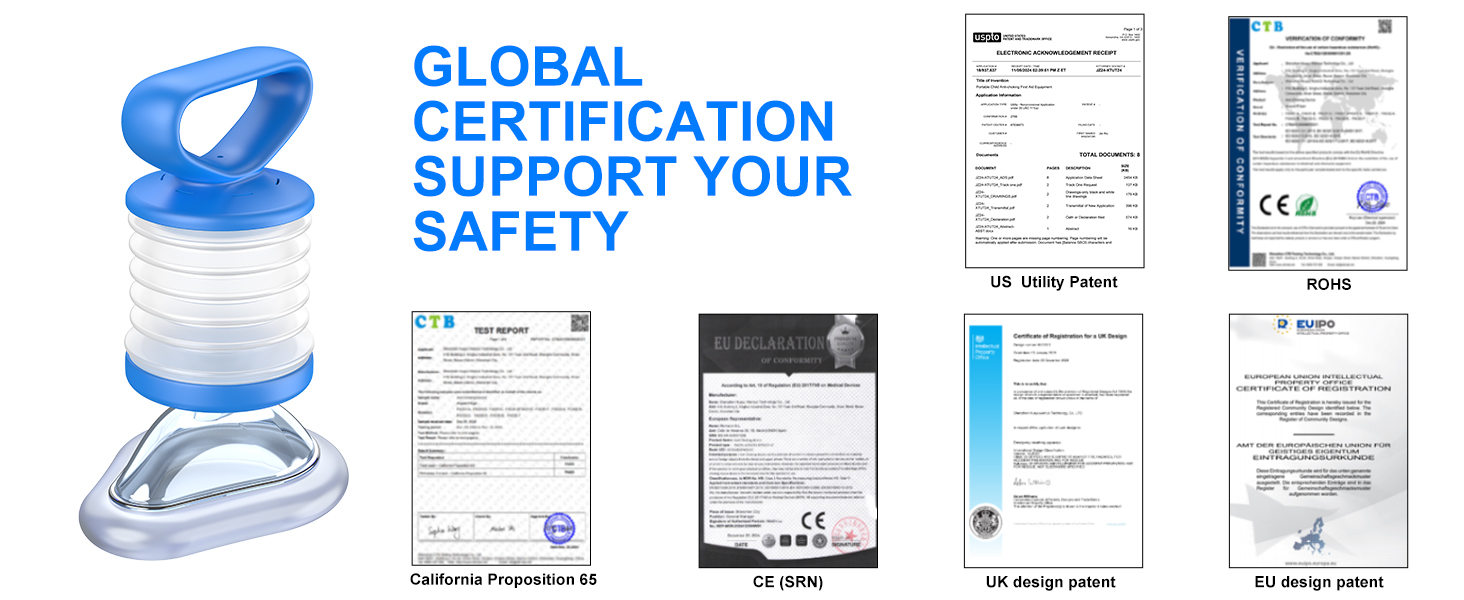 Fitiger LifoVox anti choking device certifications and safety support documents