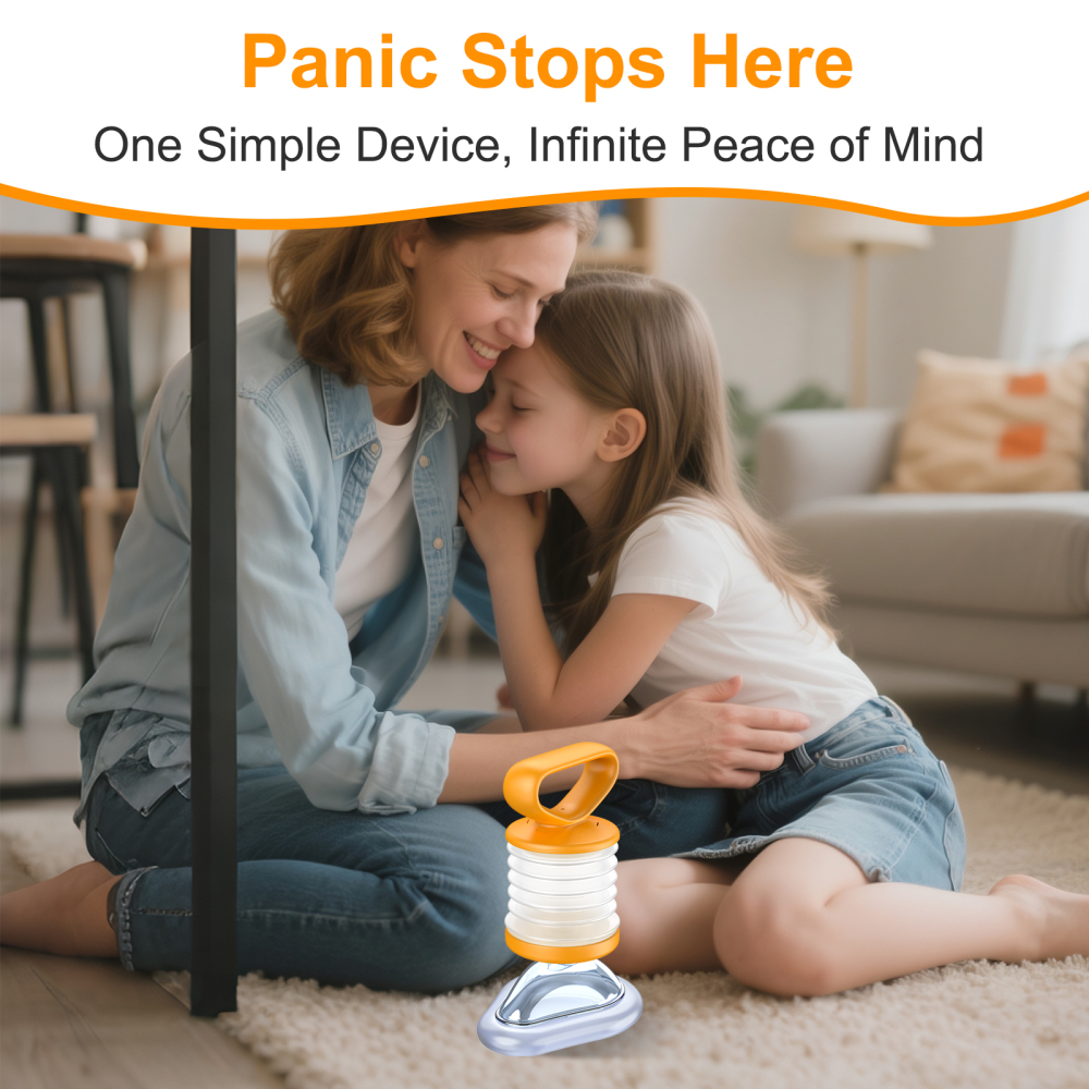 Orange LifoVox anti choking device shown after airway emergency support