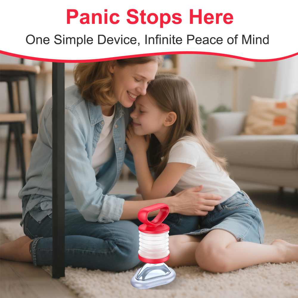 Red LifoVox choking rescue device for family readiness