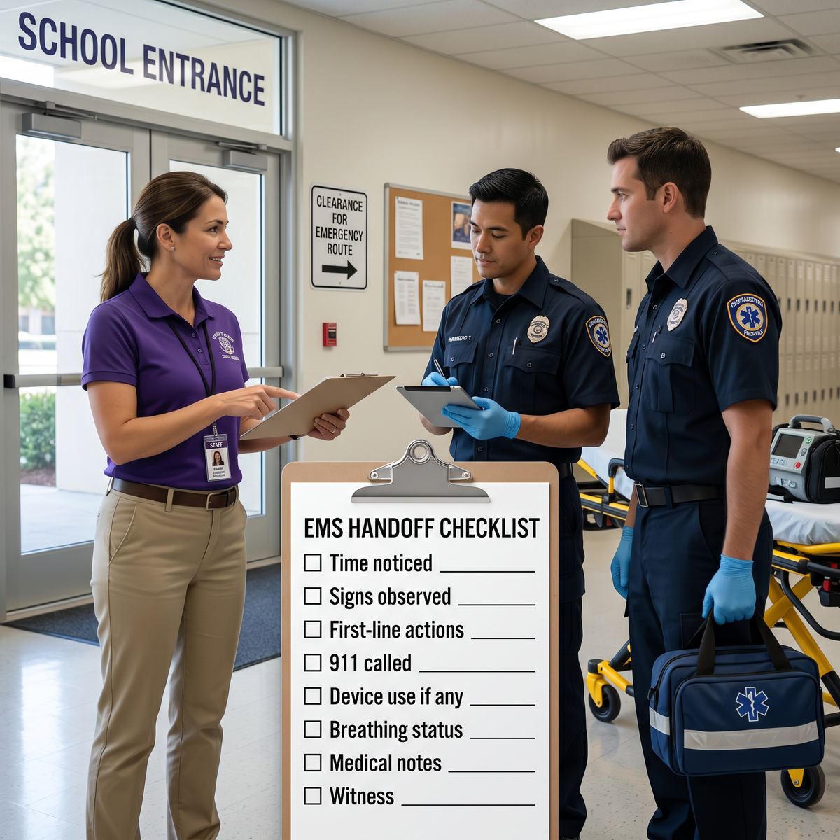 EMS handoff school choking checklist