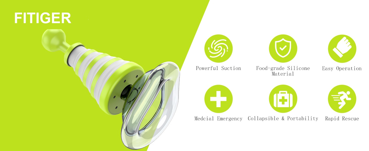 FoldPumpVac product feature graphic showing suction power, food-grade silicone, and portable design
