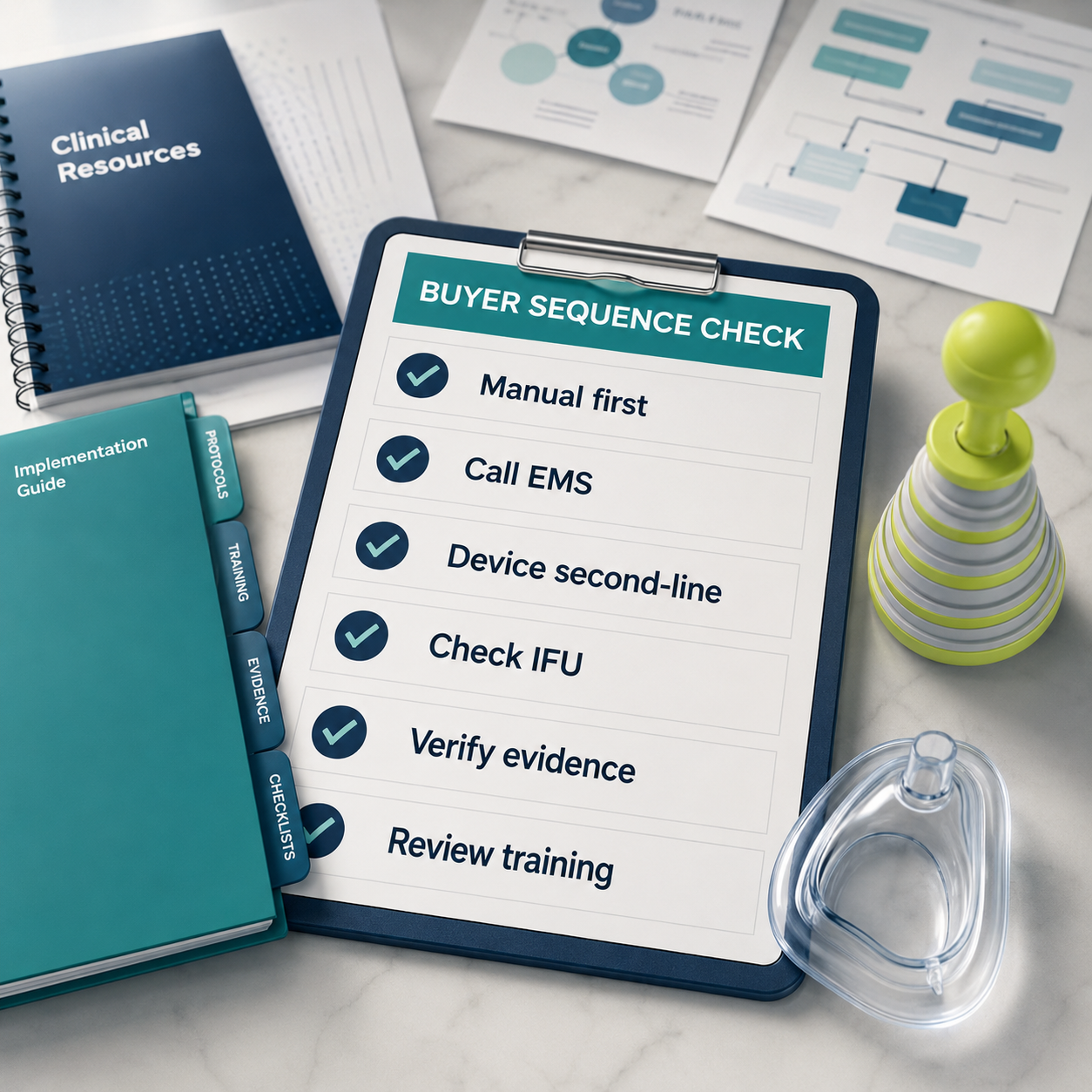 Buyer sequence checklist for manual choking rescue first and anti choking device backup