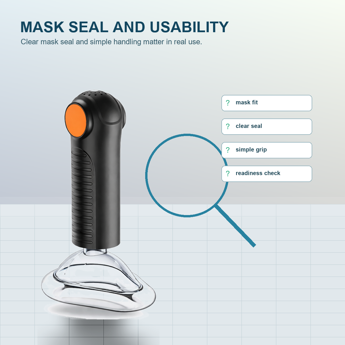 Fitiger EasyPumpVac transparent mask seal and usability inspection