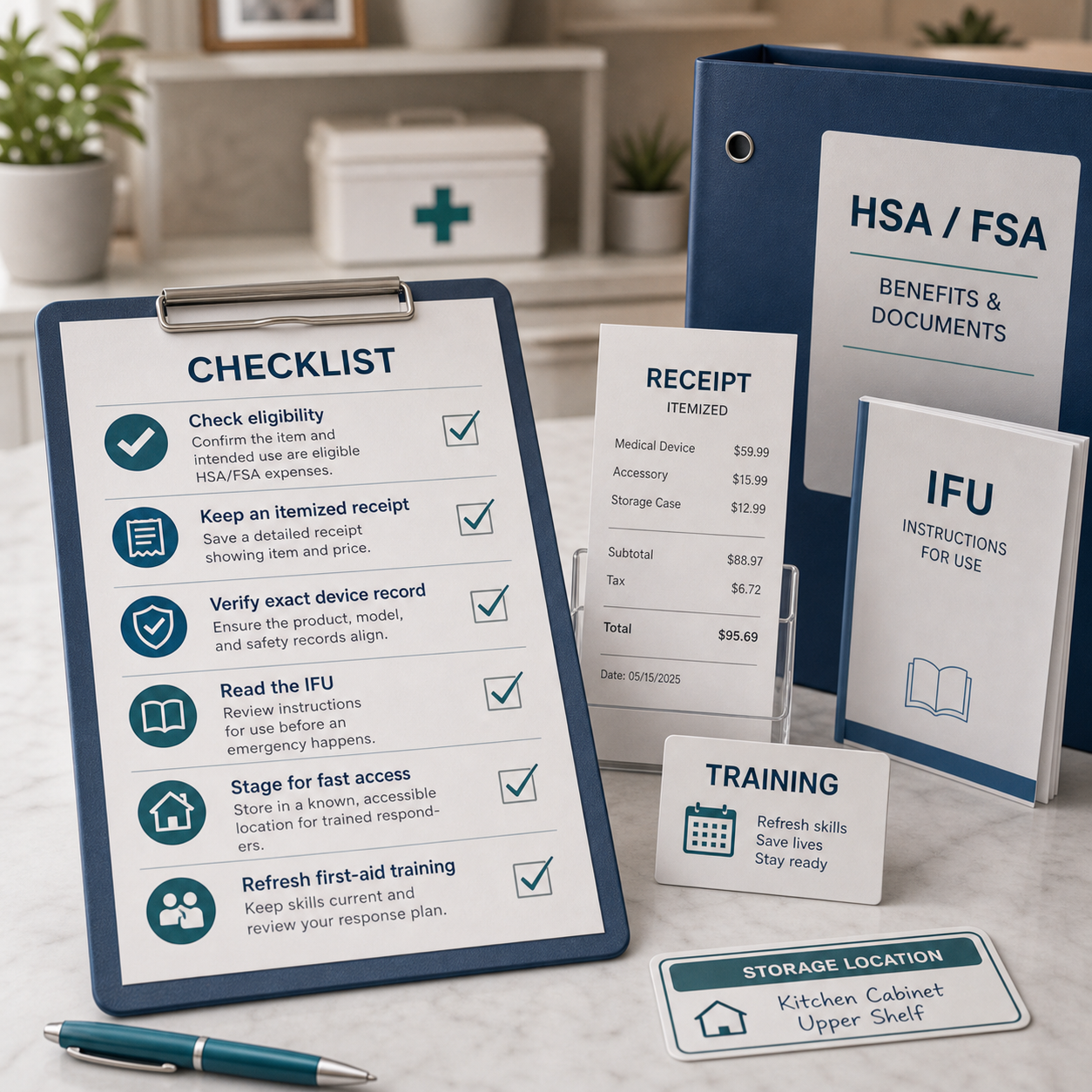 HSA FSA anti choking device buyer checklist receipt IFU and training reminder