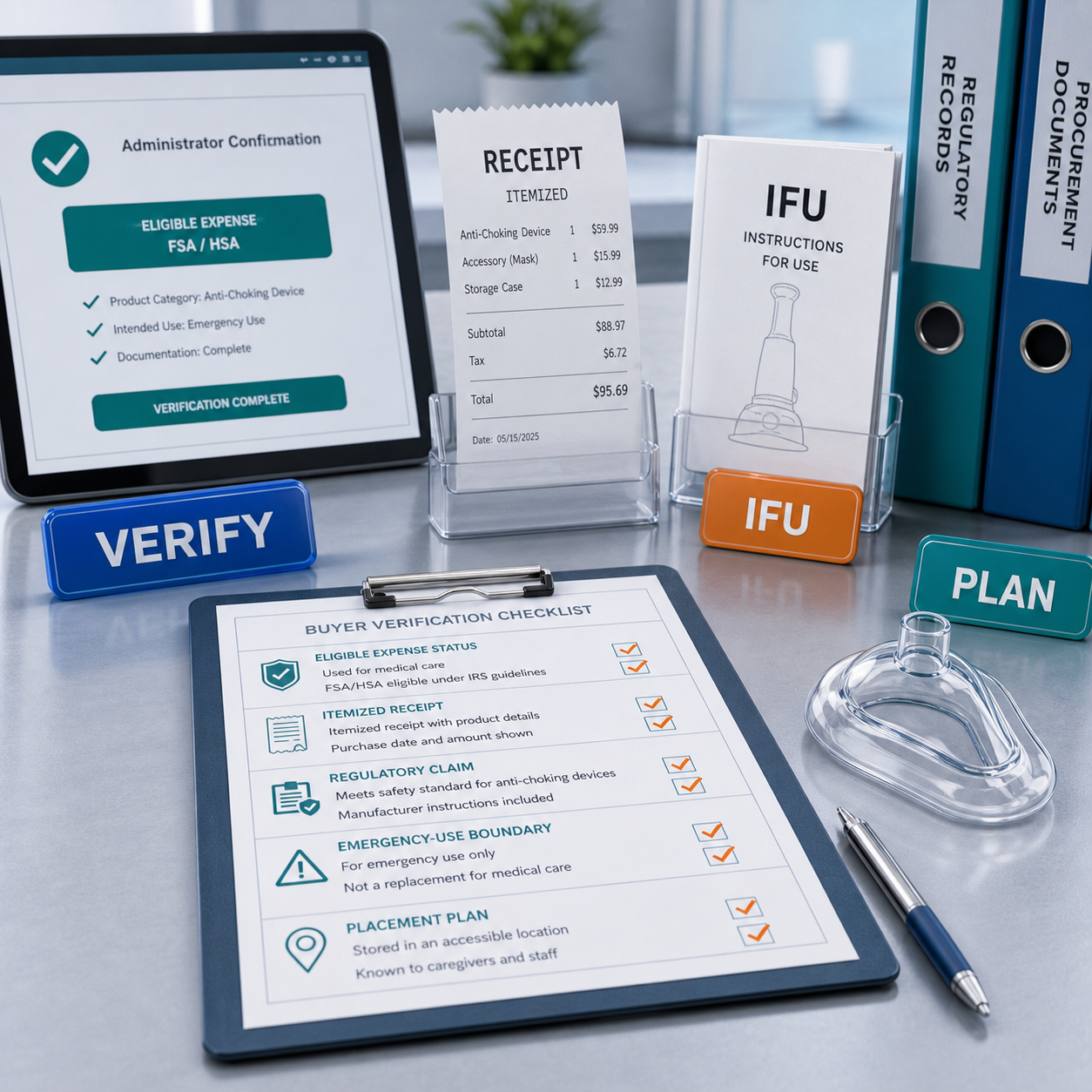 HSA FSA anti choking device buyer verification receipt IFU and plan