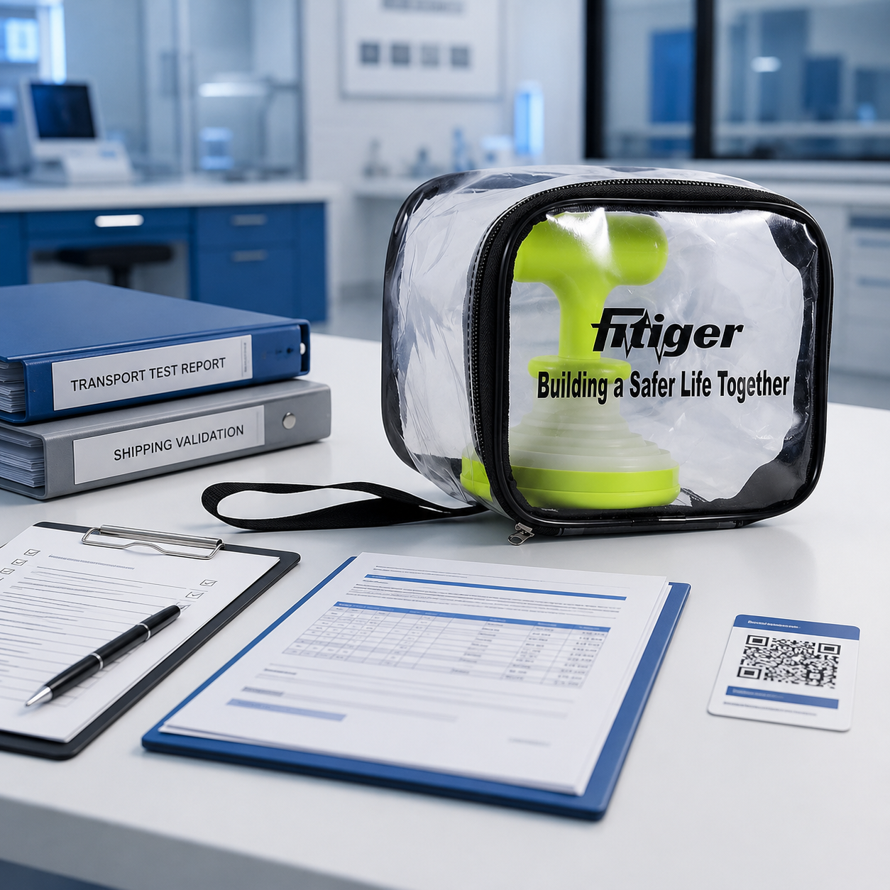 cinematic 3D FoldPumpVac transport evidence procurement review with lab report folders package inspection checklist and distribution readiness notes