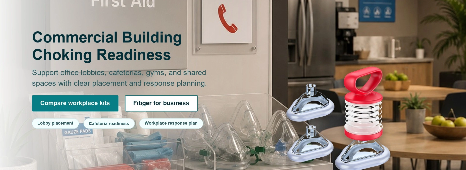 Workplace choking readiness plan for offices cafeterias gyms and shared spaces