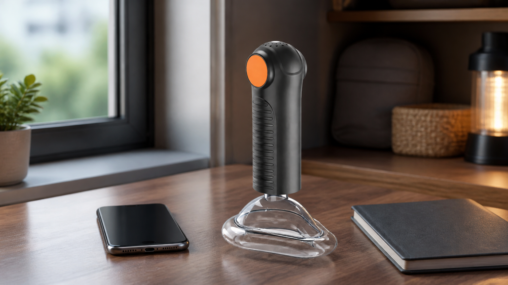 EasyPumpVac standing ready beside a phone and closed preparedness notebook