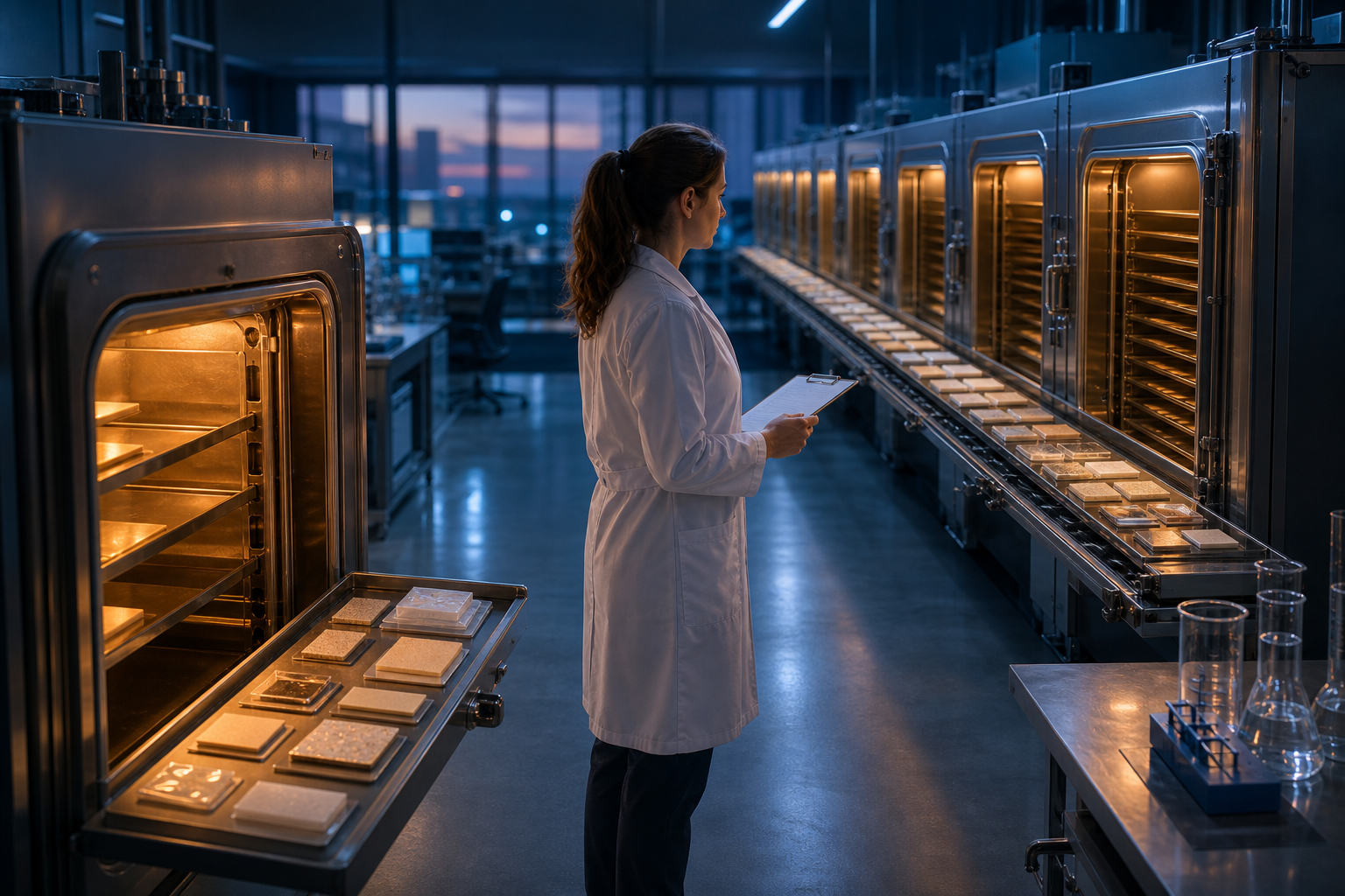 Laboratory comparison of 33-day and 65-day accelerated-aging exposure intervals