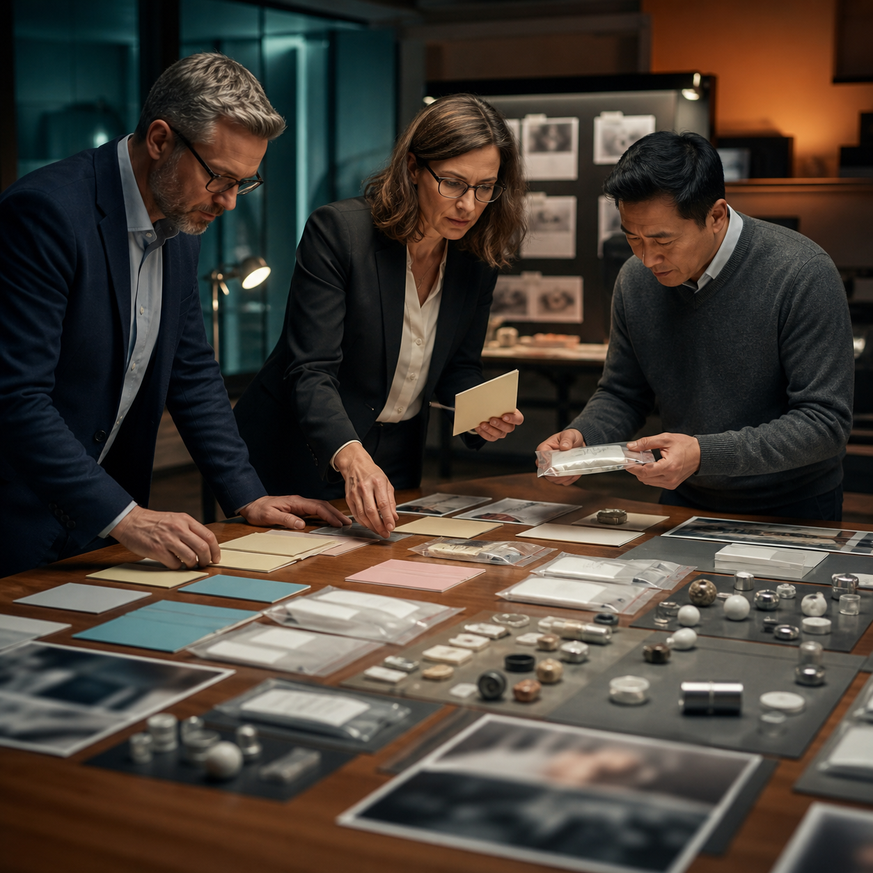 Safety analysts sort anonymized complaint evidence into repeatable risk patterns in a secure review room