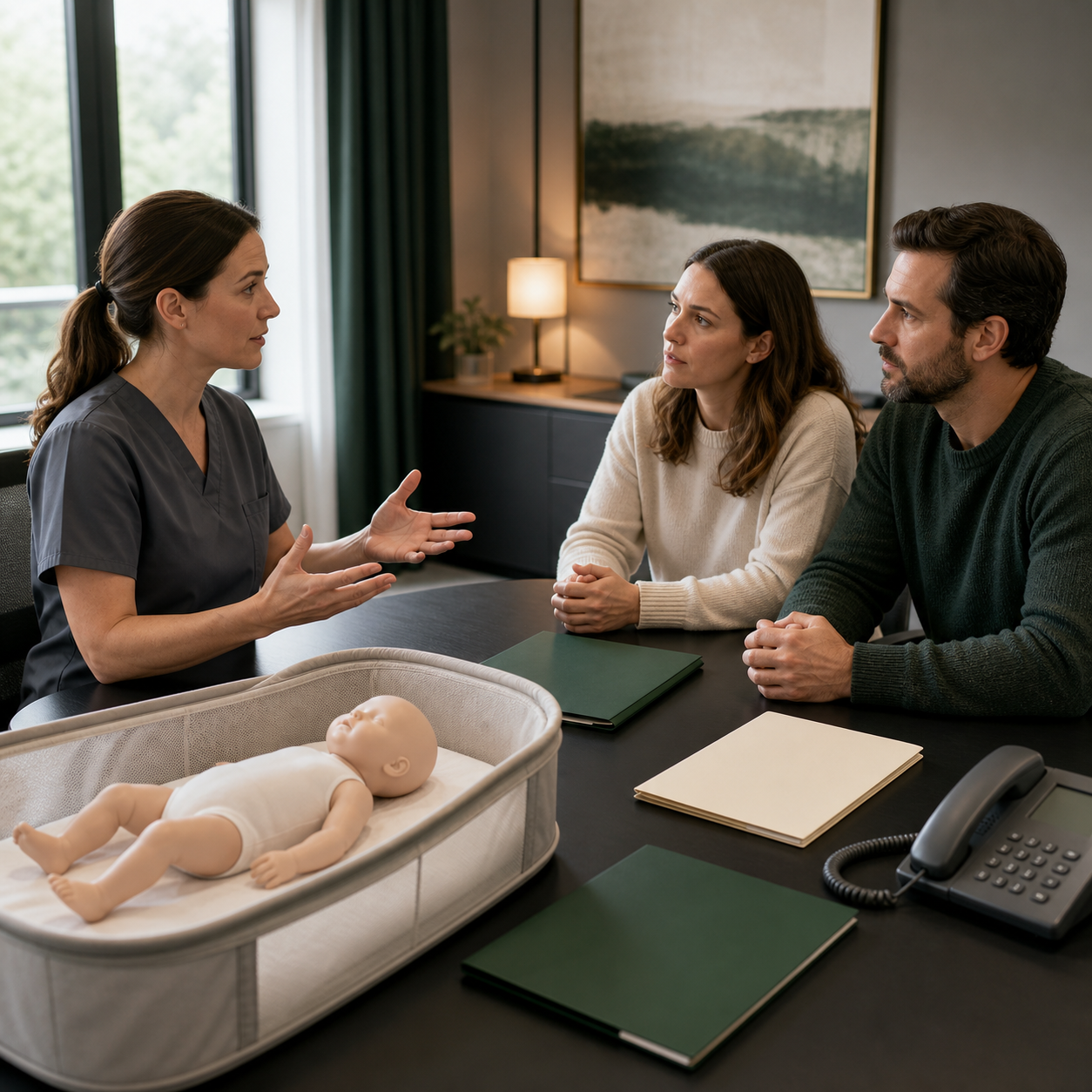 Pediatric clinician and caregivers build a clear infant choking decision plan around age, weight, first-line rescue, and emergency escalation
