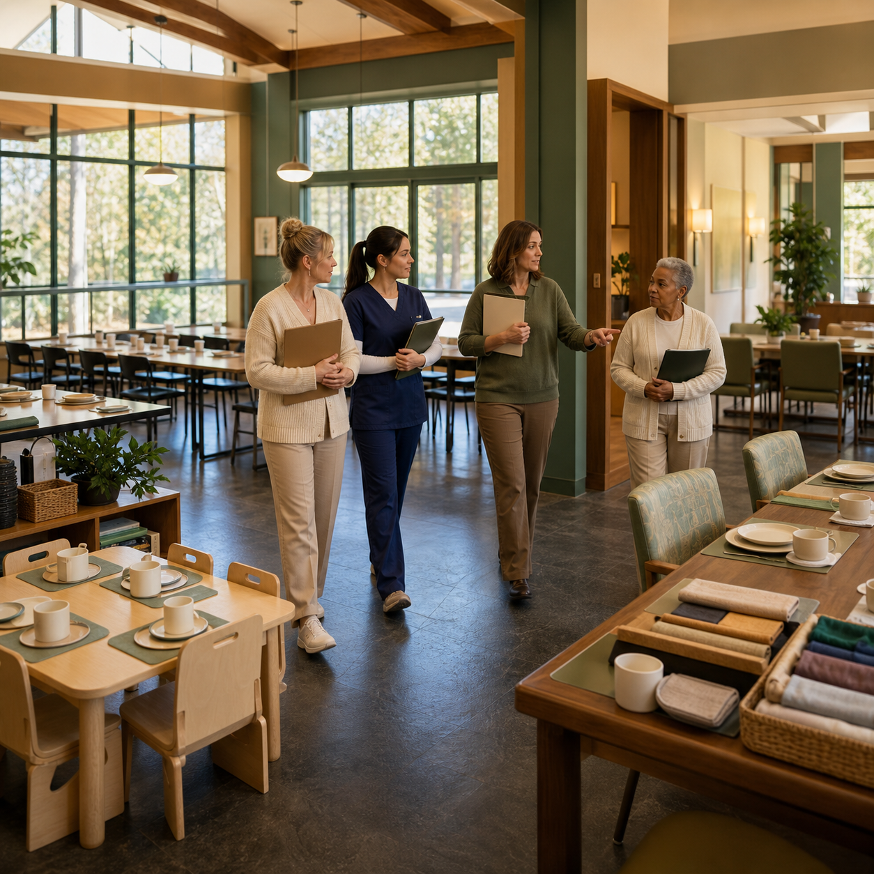 School, childcare, and elder-care teams compare supervision, seating, food preparation, and response access in high-risk meal environments