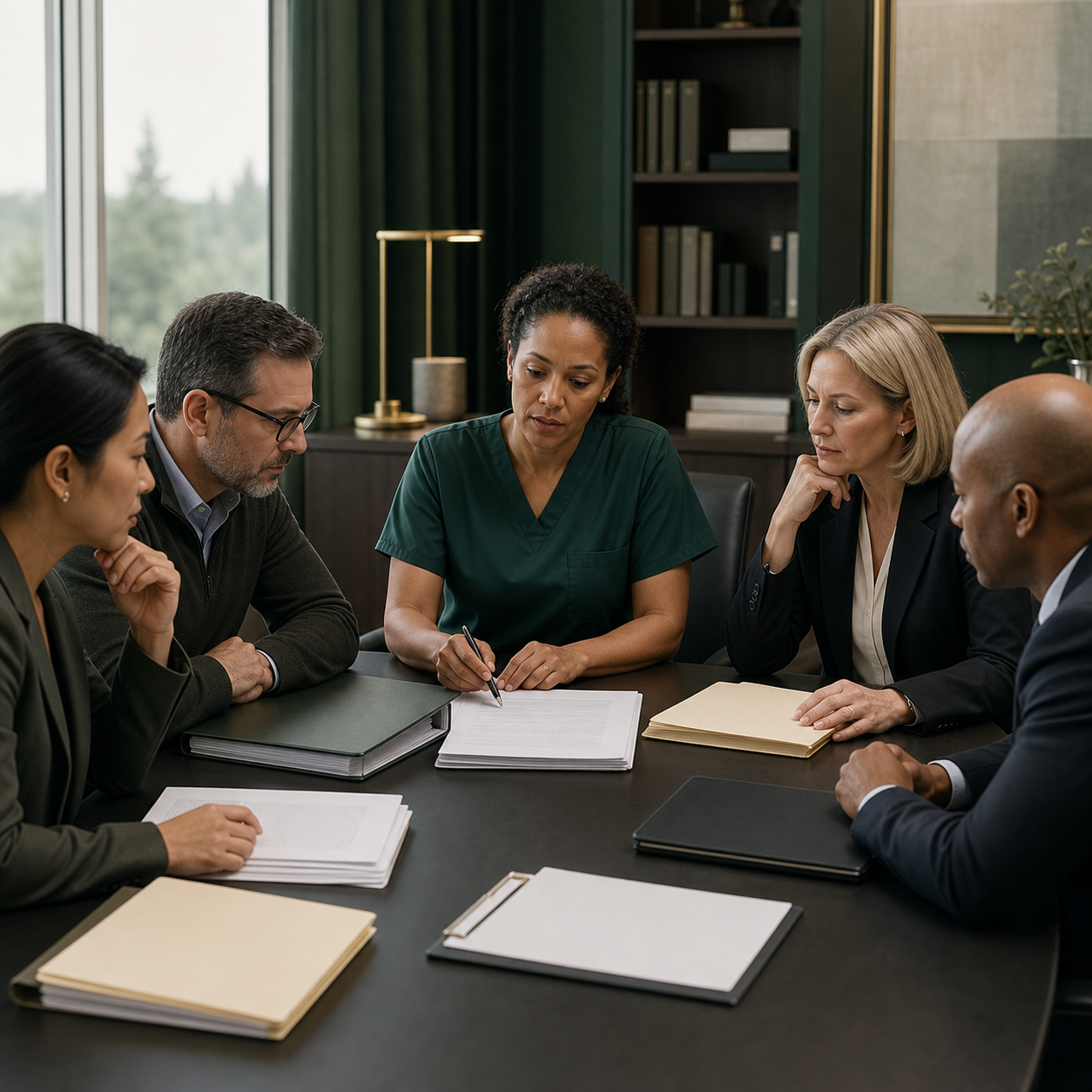 Clinical, legal, and procurement teams review QXN intended use, FDA evidence boundaries, training, and reporting requirements