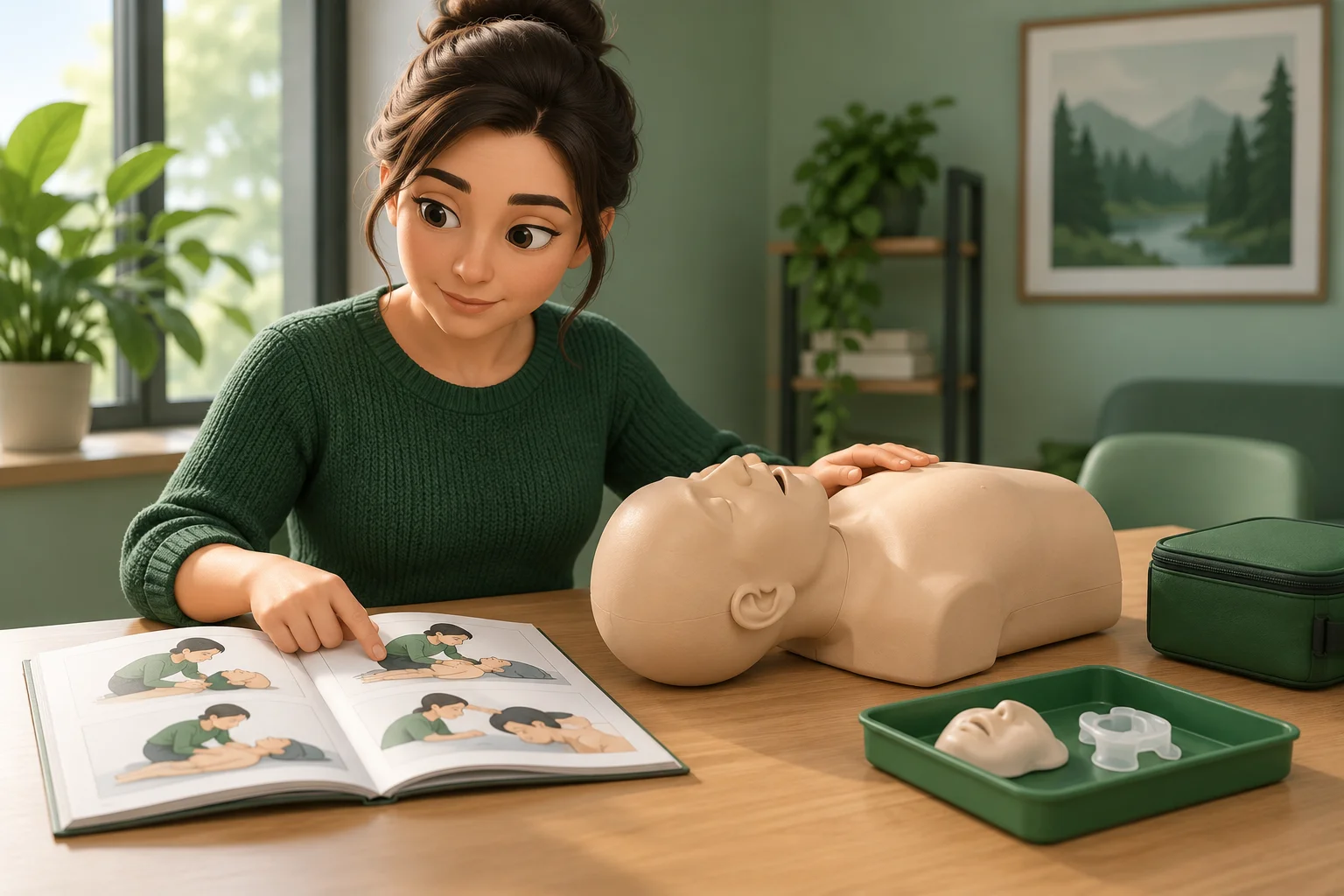 Training preparation with a manikin rather than a healthy person.