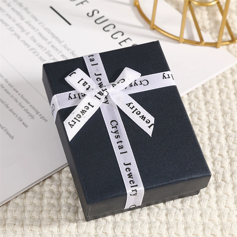 Elegant Printed Ribbon Jewelry Box Premium Lift-off Lid Gift Storage Solution Moyi Packaging