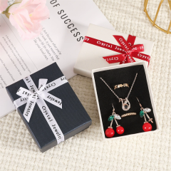Elegant Printed Ribbon Jewelry Box Premium Lift-off Lid Gift Storage Solution Moyi Packaging
