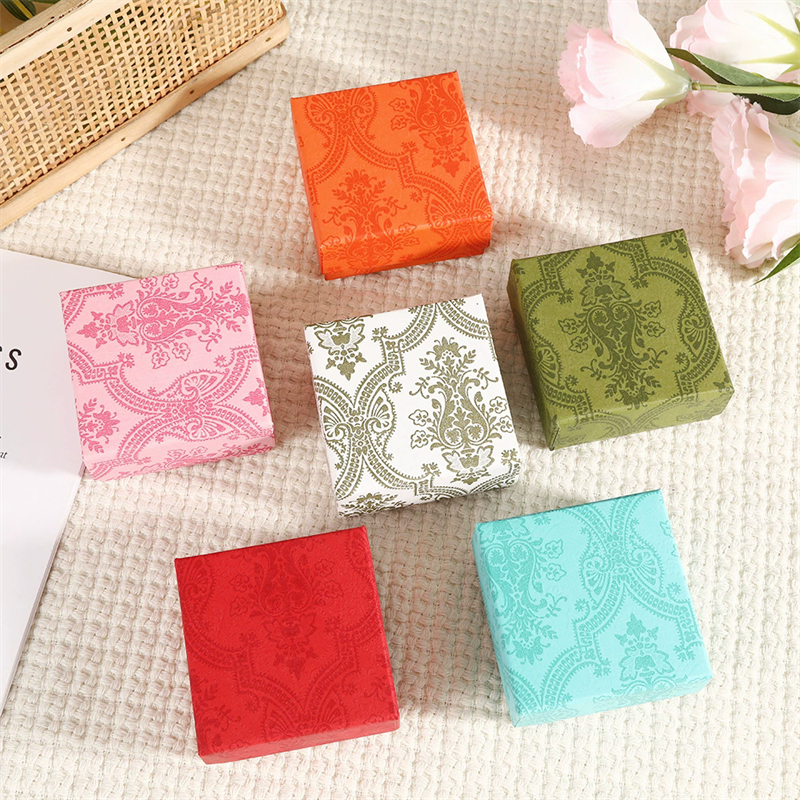 Moyi Custom Square Lid & Base Jewelry Paper Gift Box Ideal For Ring Necklace