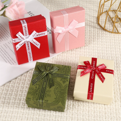 Elegant Printed Ribbon Jewelry Box Premium Lift-off Lid Gift Storage Solution Moyi Packaging
