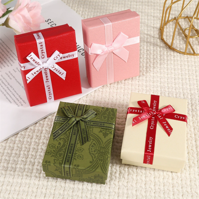 Elegant Printed Ribbon Jewelry Box Premium Lift-off Lid Gift Storage Solution Moyi Packaging
