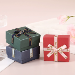 Moyi Premium Gold Foil Bow Jewelry Box Lift-off Design For Gifting And Storage